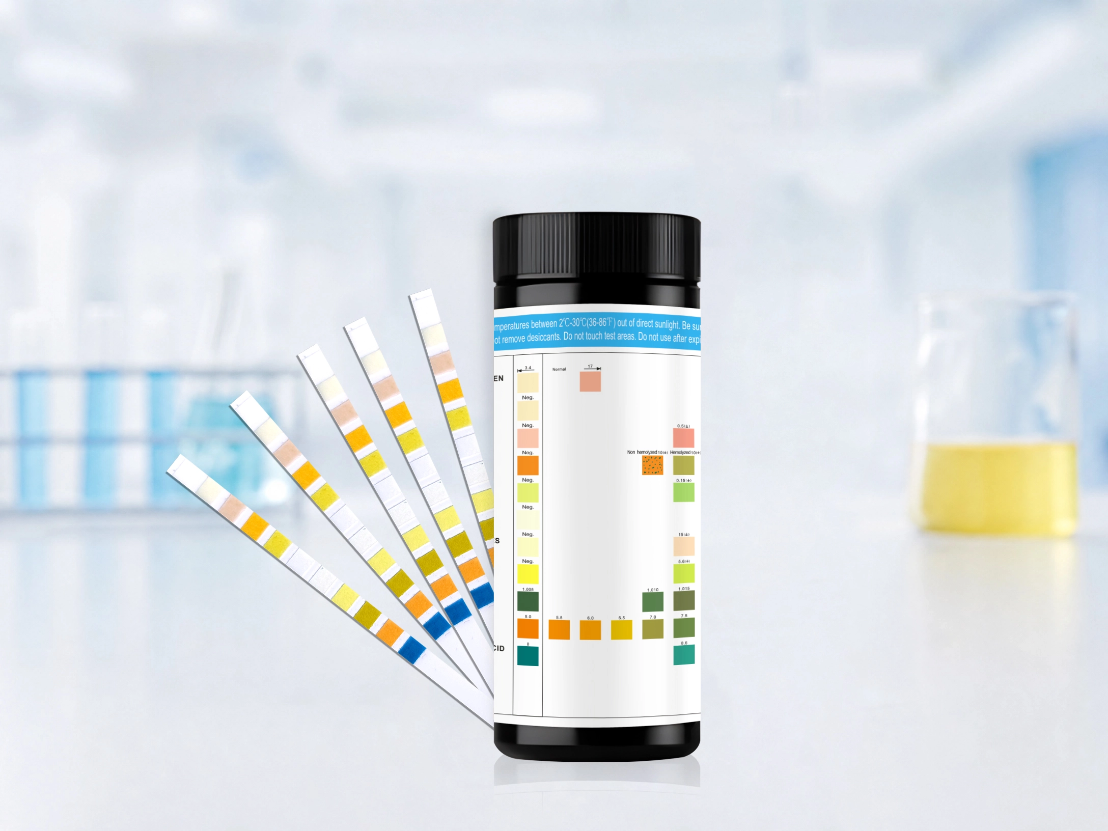 Golden Time urinalysis reagent strips with 10 parameter testing