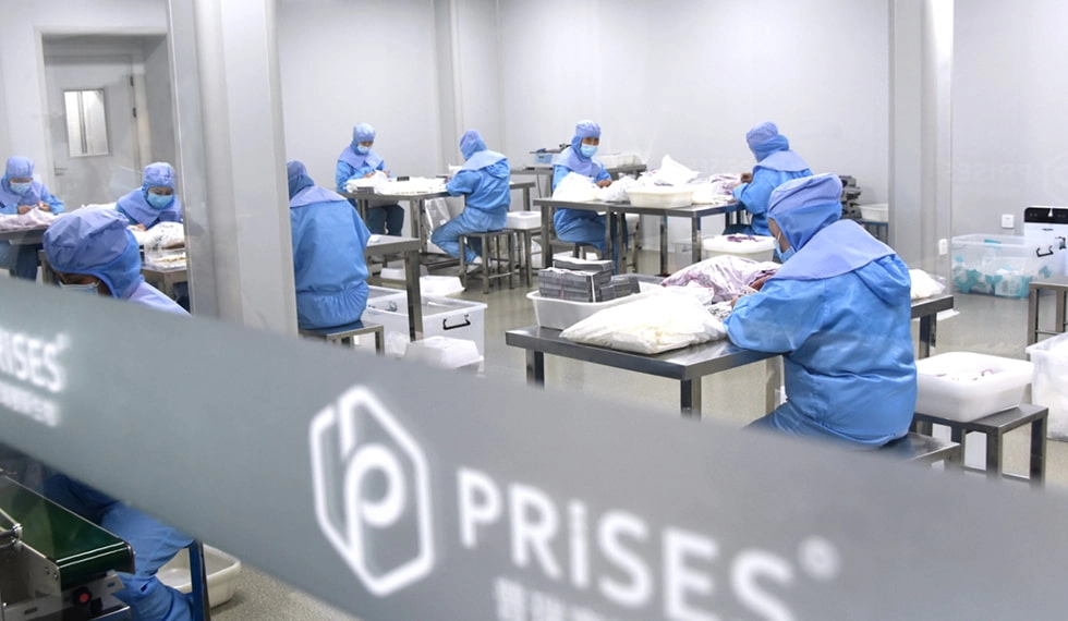 ISO Class 8 cleanroom at PRISES Biotechnology IVD manufacturing facility in China