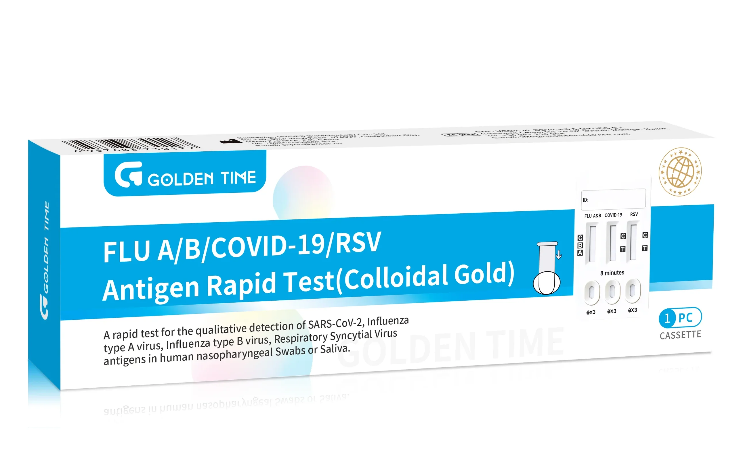 4-in-1 respiratory antigen combo test cassette for Flu A&B, SARS-CoV-2 and RSV